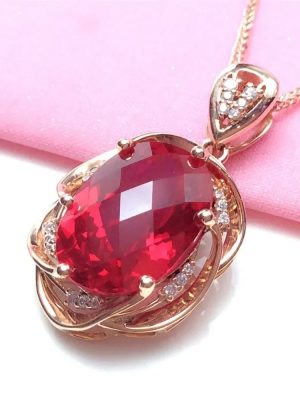 Luxurious Ruby Wedding Necklace |18K Gold