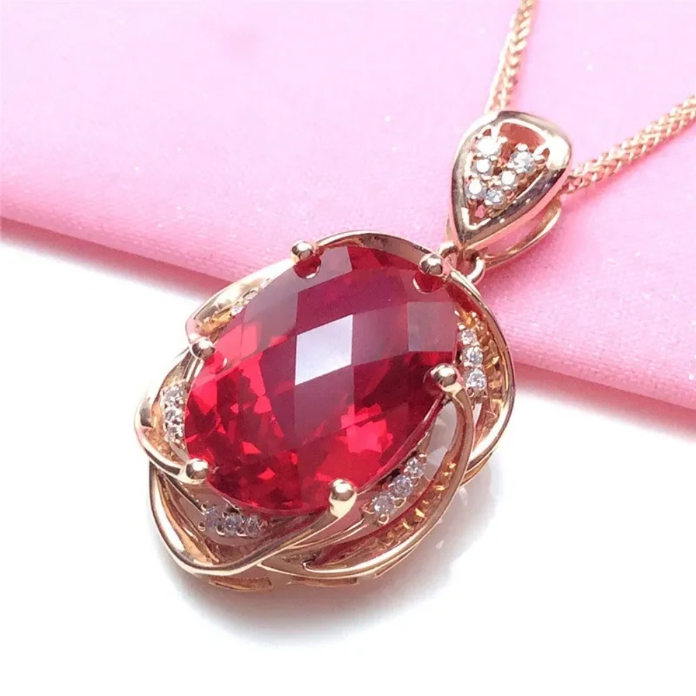 Luxurious Ruby Wedding Necklace |18K Gold