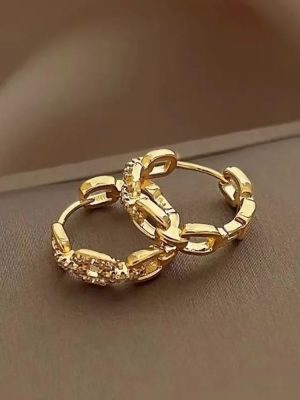 Minimalist Interlocking Earrings |24K Gold