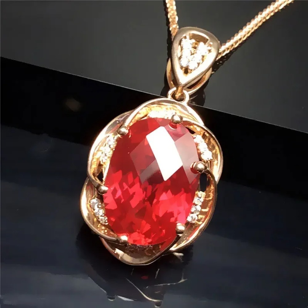 Luxurious Ruby Wedding Necklace |18K Gold - Image 3