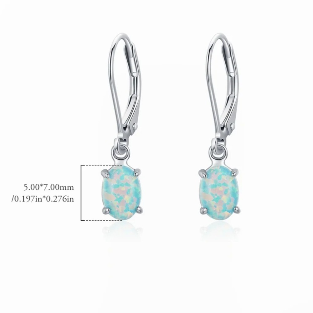 Hexagonal Opal Earrings |Sterling Silver - Image 5