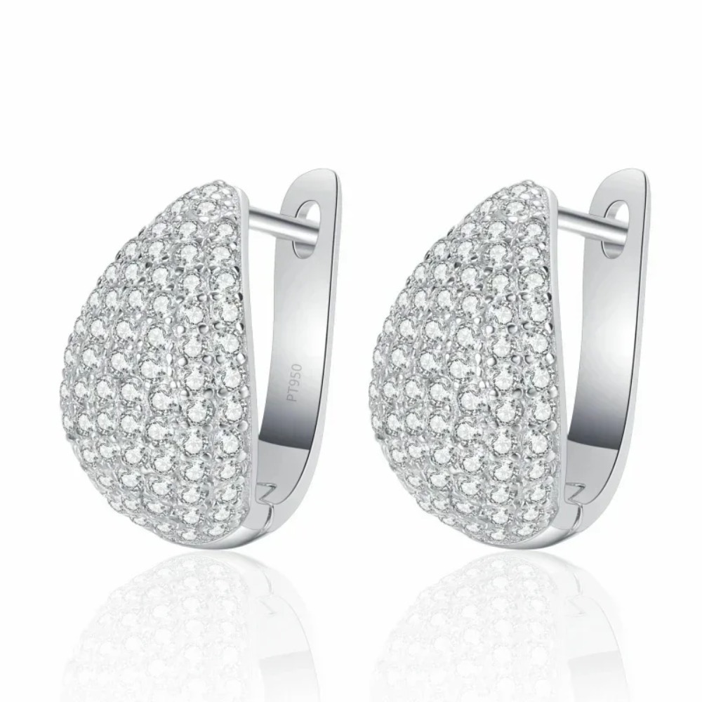 Teardrop Diamond Drop Wedding Earring |Silver