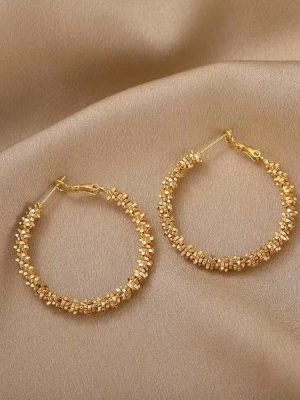 Minimalist Shimmering Grains Earrings|24K Gold