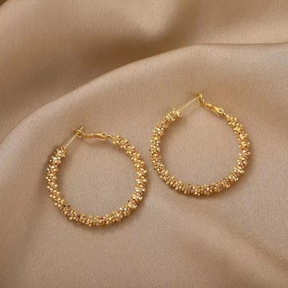 Minimalist Shimmering Grains Earrings|24K Gold