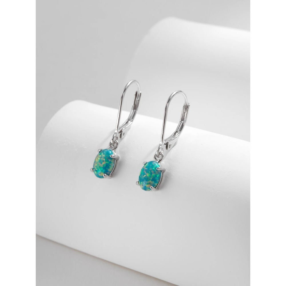 Hexagonal Opal Earrings |Sterling Silver - Image 6
