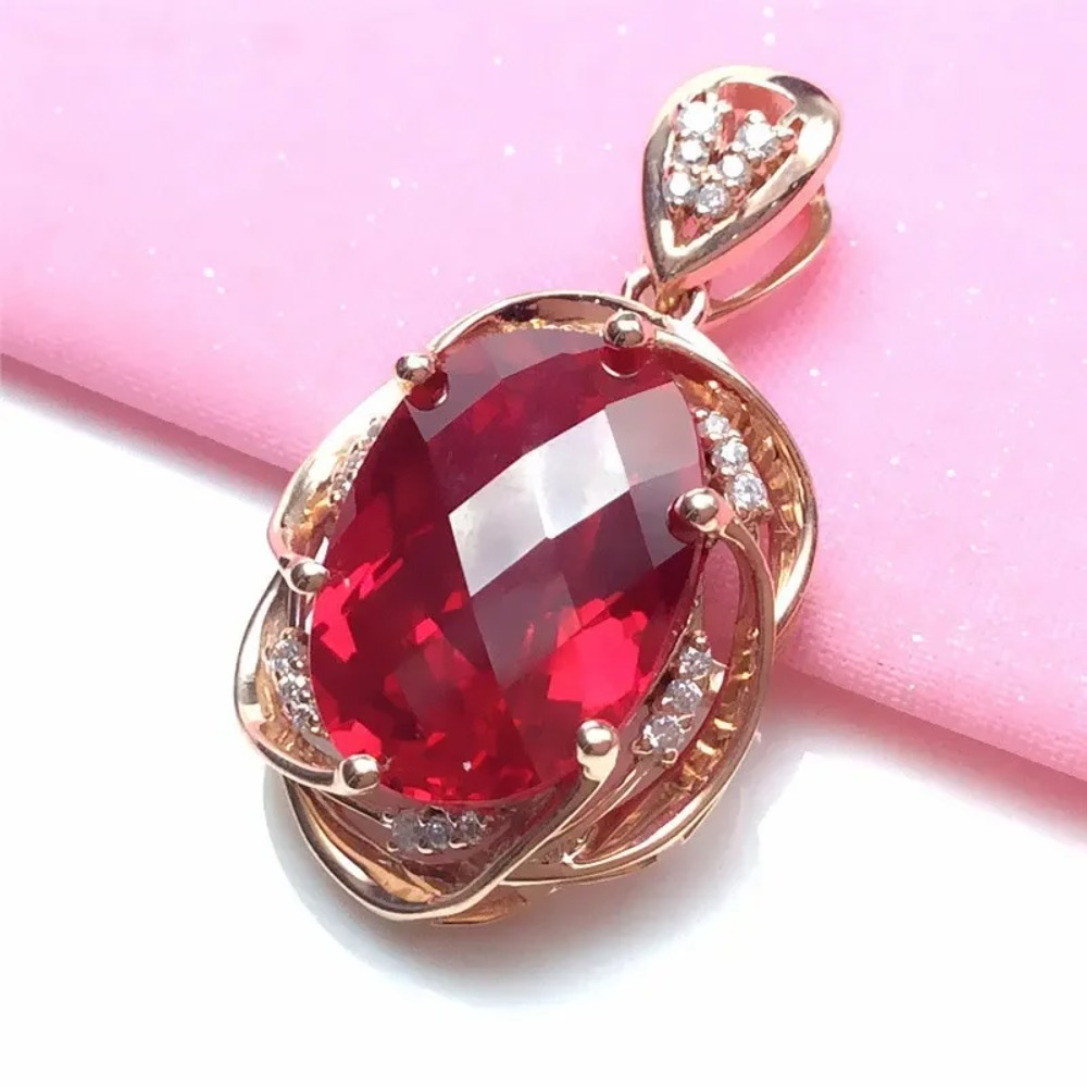 Luxurious Ruby Wedding Necklace |18K Gold - Image 4