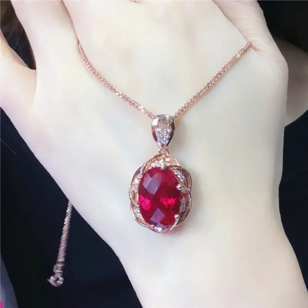 Luxurious Ruby Wedding Necklace |18K Gold - Image 5