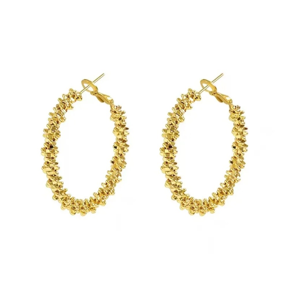 Minimalist Shimmering Grains Earrings|24K Gold - Image 6
