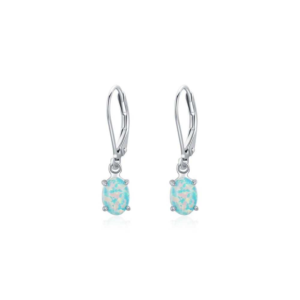 Hexagonal Opal Earrings |Sterling Silver - Image 3