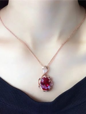 Luxurious Ruby Wedding Necklace |18K Gold