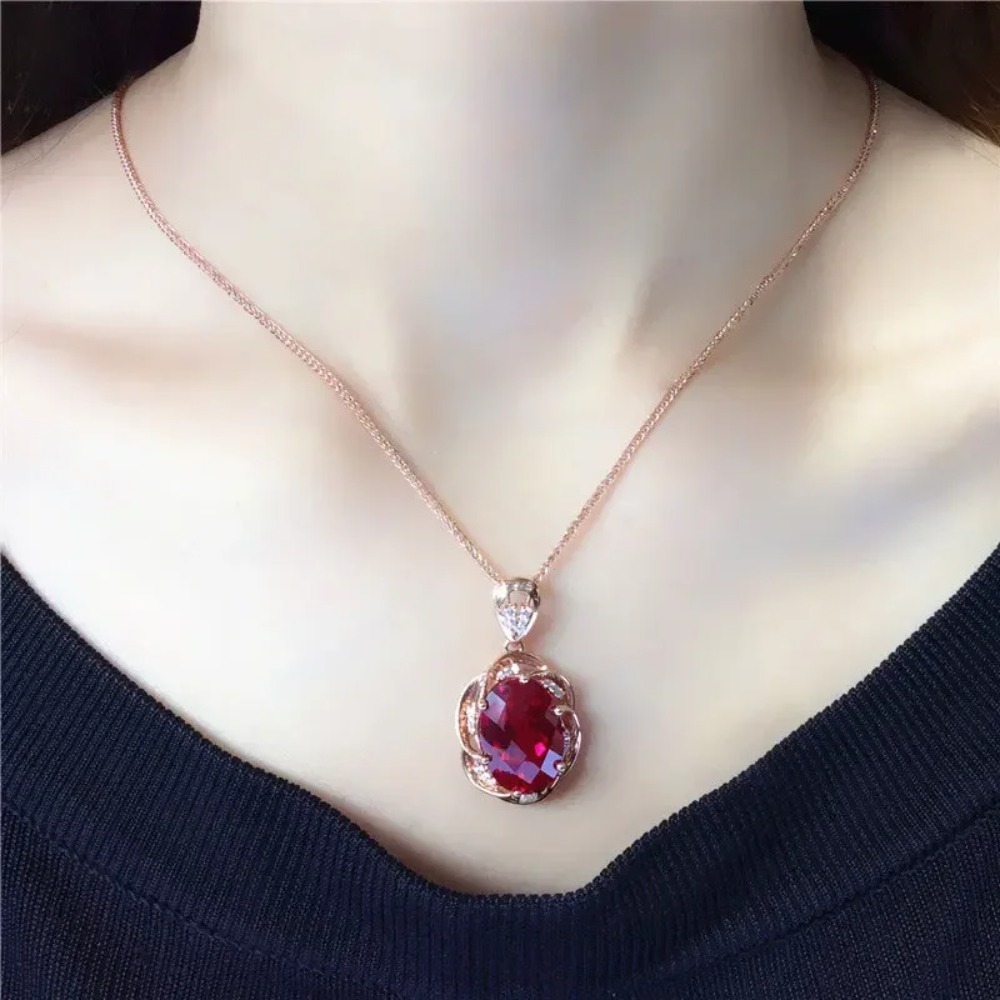 Luxurious Ruby Wedding Necklace |18K Gold - Image 2