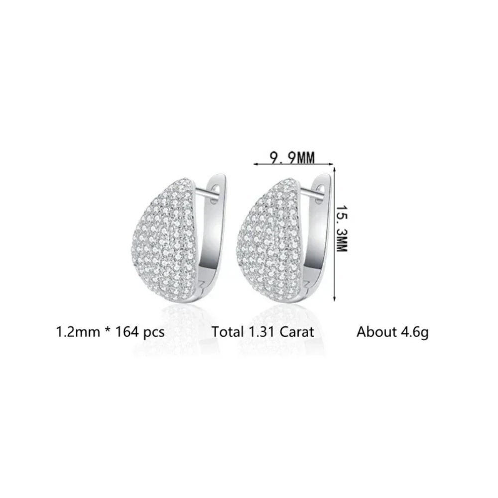 Teardrop Diamond Drop Wedding Earring |Silver - Image 6